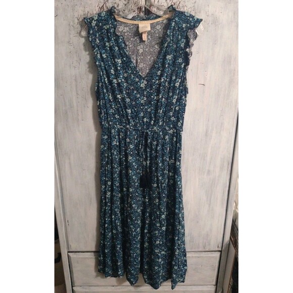 Knox Rose Dresses & Skirts - Knox Rose Ruffled Sleeveless V-neck  Midi Dress Floral Medium Cottagecore Boho